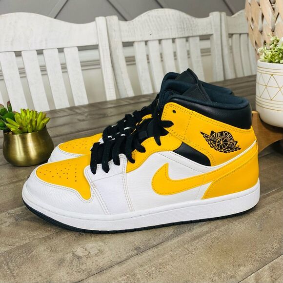 Jordan Other - Nike Air Jordan 1 Mid University Gold White & Black Men’s Size 9.5